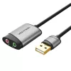 Vention scheda audio esterna USB 0,15M grigio metallo tipo
