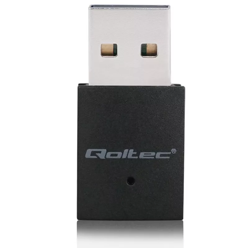 Adattatore mini USB Wi-Fi wireless compatto QOLTEC 57007 – Single-Band 2,4 GHz, fino a 150 Mbit/s, antenna interna