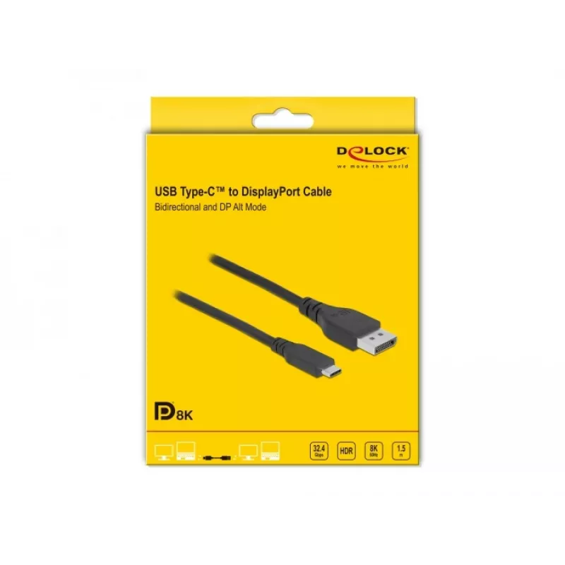 Cavo USB Type-C a DisplayPort DeLOCK 86040 8K 60 Hz 1,5 m