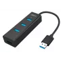 UNITEK Y-3089 hub interfaccia USB 3.2 Gen 1 (3.1 Gen 1) Type-A 5000 Mbit/s nero
