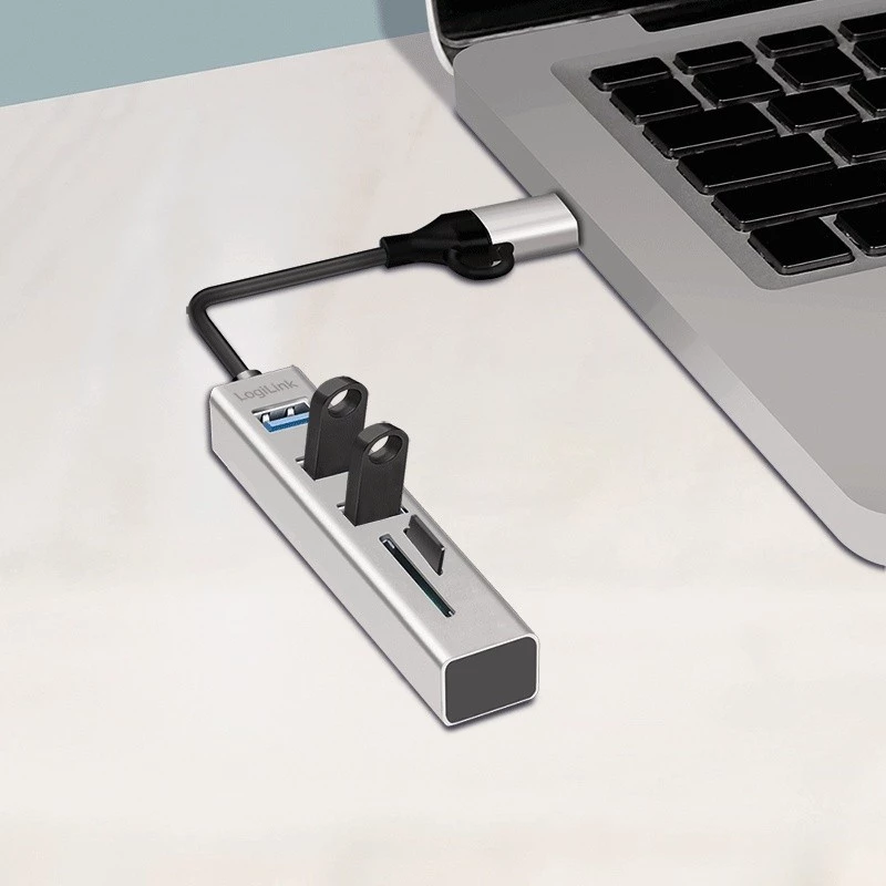Hub USB 3.0 USB-A, slot SD/microSD, 2in1