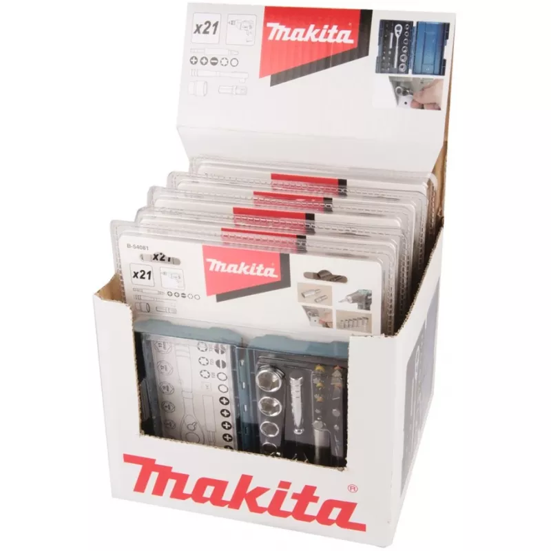 Set di bit e cricchetto per cacciaviti Makita, 21 pezzi (B-54081)