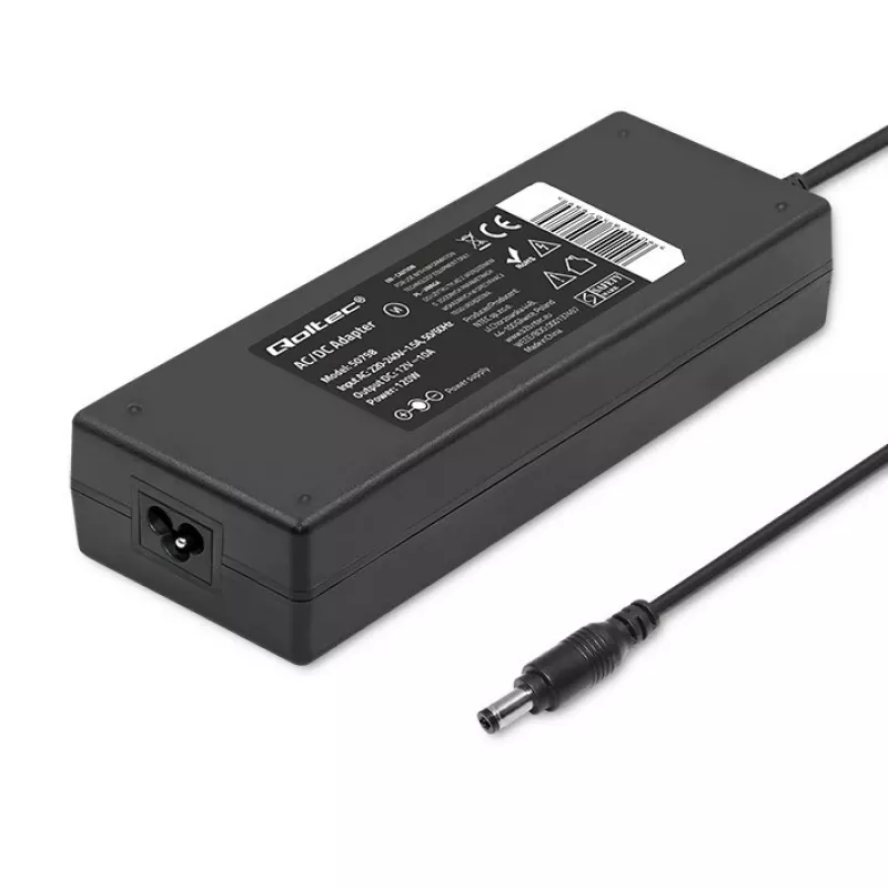 Alimentatore desktop Qoltec 120W | 12V | 10A | 5,5*2,5 | + cavo di alimentazione