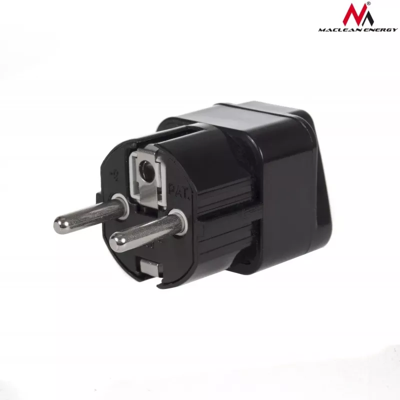 Maclean MCE155 adattatore di spina universale, presa UK a spina EU, nero