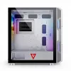 Case PC MODECOM AMIRANI ARGB Midi Tower bianco — ATX/ITX, GPU 35 cm, dissipatore CPU 16,5 cm, 2 ventole da 200 mm