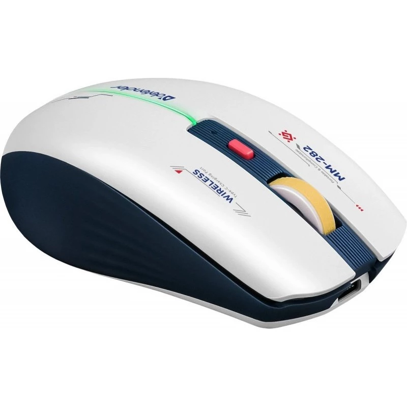 Mouse gaming wireless DEFENDER MM-282 RF — ambidestro, ottico 1800 DPI, 5 tasti, USB, a batteria