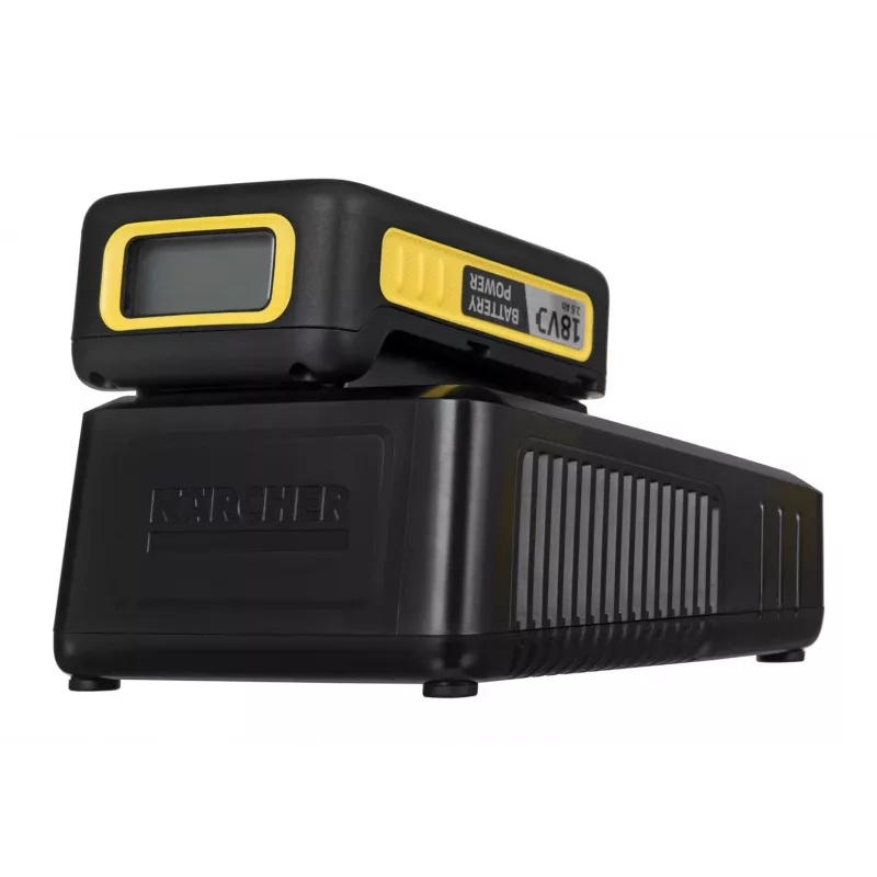 Set batteria e caricabatterie Kärcher Power 18 V 2,5 Ah, 1 batteria, 1 caricabatterie, giallo