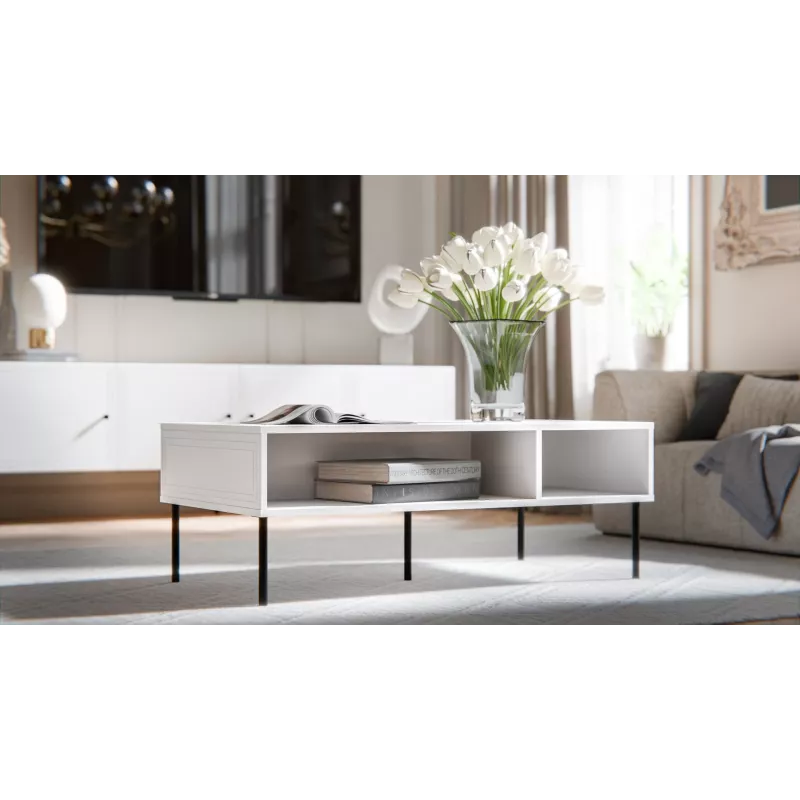 PALAZZO BIS tavolo/panchina 110x60x40 bianco opaco