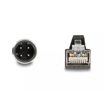 Cavo di rete DeLOCK cavo M12 D-codificato 4 poli connettore maschio su connettore maschio RJ45 PUR (TPU) 5 m