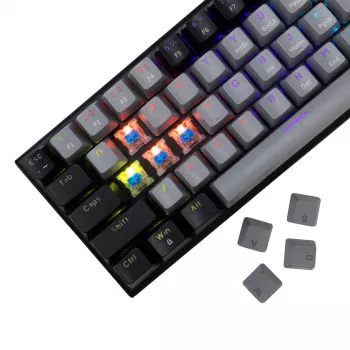 Tastiera meccanica da gaming White Shark Wakizashi GK-002721V2 — telaio grigio-nero, layout US, switch blue