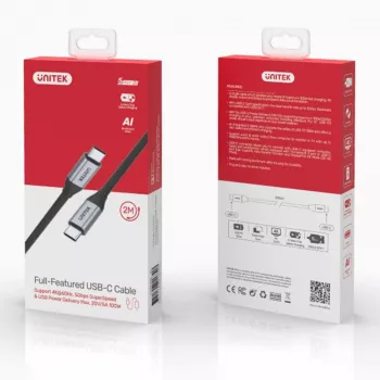UNITEK C14091ABK cavo USB USB 3.2 Gen 2 2m USB-C nero
