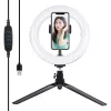 Supporto per treppiede Puluz con anello LED da 20 cm Vlogging PKT3073B