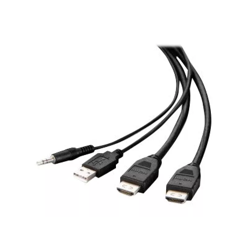 Cavo combo Belkin Secure KVM - cavo video / USB / audio - conforme TAA - USB, mini jack, HDMI (M)