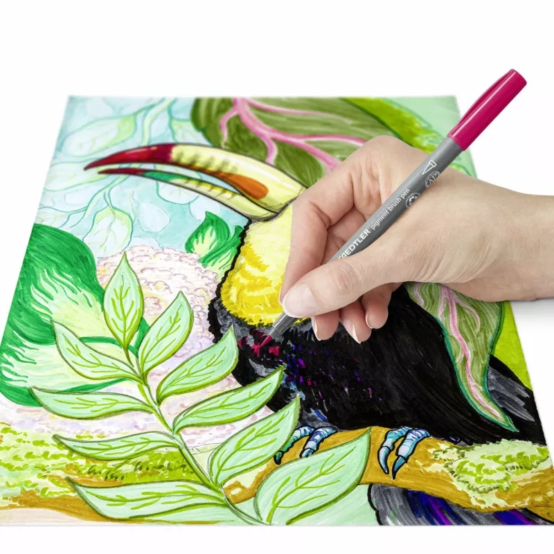 Staedtler Design Journey 371 BK4-2 set di pennarelli a pennello a pigmento, Lake Colors, 4 pz