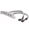 Cavo con staffa slot USB 2.0 HighSpeed Type 2xIDC (5pin)/4xUSB A M/F grigio 0,25 m