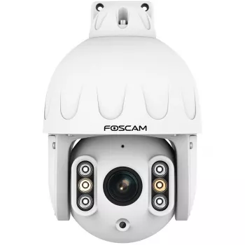 Foscam SD8EP Telecamera di sorveglianza PoE bianca 8MP (3840x2160), Power over Ethernet, funzione pan e tilt, zoom ottico 4x