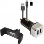 Caricabatterie auto RealPower 168182 smartphone nero argento