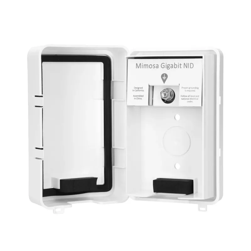Interfaccia esterna, scaricatore di sovratensione con messa a terra Mimosa NID, 2x RJ-45, Gigabit, IP54