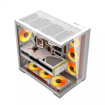 Case per computer Darkflash C280 (bianco) con 7 ventole di raffreddamento