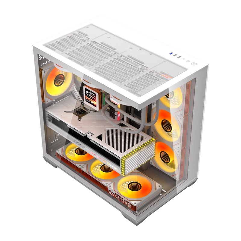 Case per computer Darkflash C280 (bianco) con 7 ventole di raffreddamento