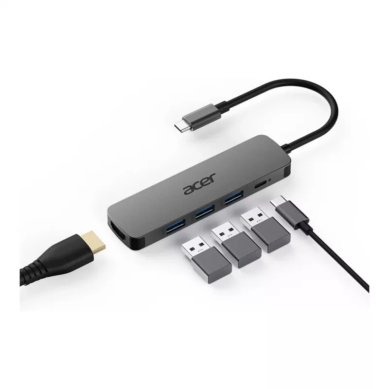 Acer dongle 5-in-1 Type-C HP.DSCAB.021 con HDMI, USB 3.0 e 100W Power Delivery