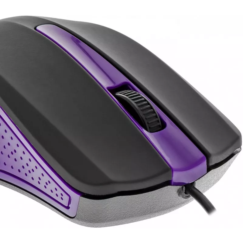 Mouse USB con cavo, 3 tasti, superficie gommata
