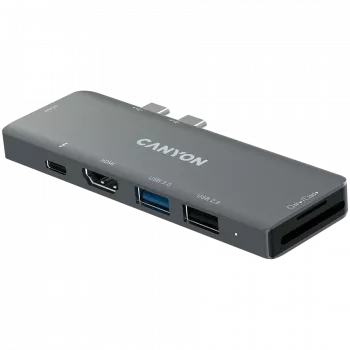 Lettore di schede SD Canyon DS-5 USB 2.0 Type-C grigio 60 Hz