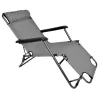 Sedia a sdraio da giardino pieghevole con cuscino Black Forest, grigio
