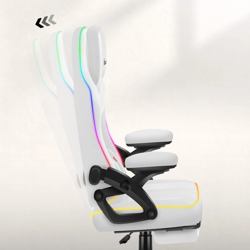 Sedia da gaming in mesh RGB bianca