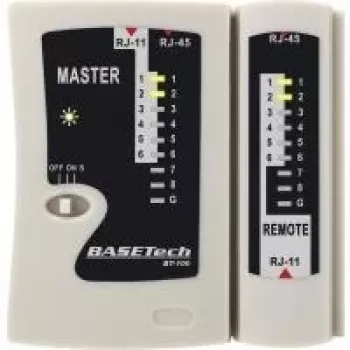 Tester per cavi Basetech BT-100 BT-100 adatto per RJ-45, RJ-11