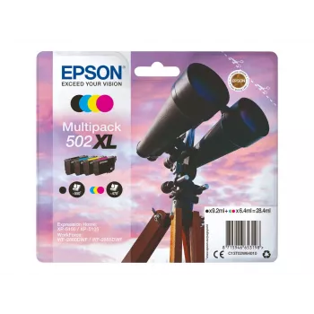 Epson 502XL multipack inchiostro originale, nero/ciano/magenta/giallo, 4x (C13T02W94020)