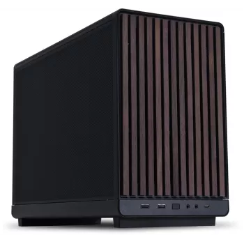 Case per PC Lian Li A3-mATX Micro Tower — Micro-ITX/Micro-ATX, Wood & nero, supporta alimentatori ATX/SFX/SFX-L