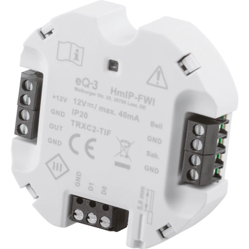 Homematic IP HMIP-FWI ricevitore smart home 868 MHz con filo bianco