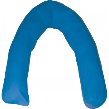 Cuscino di posizionamento a U per letto in fibra siliconica blu