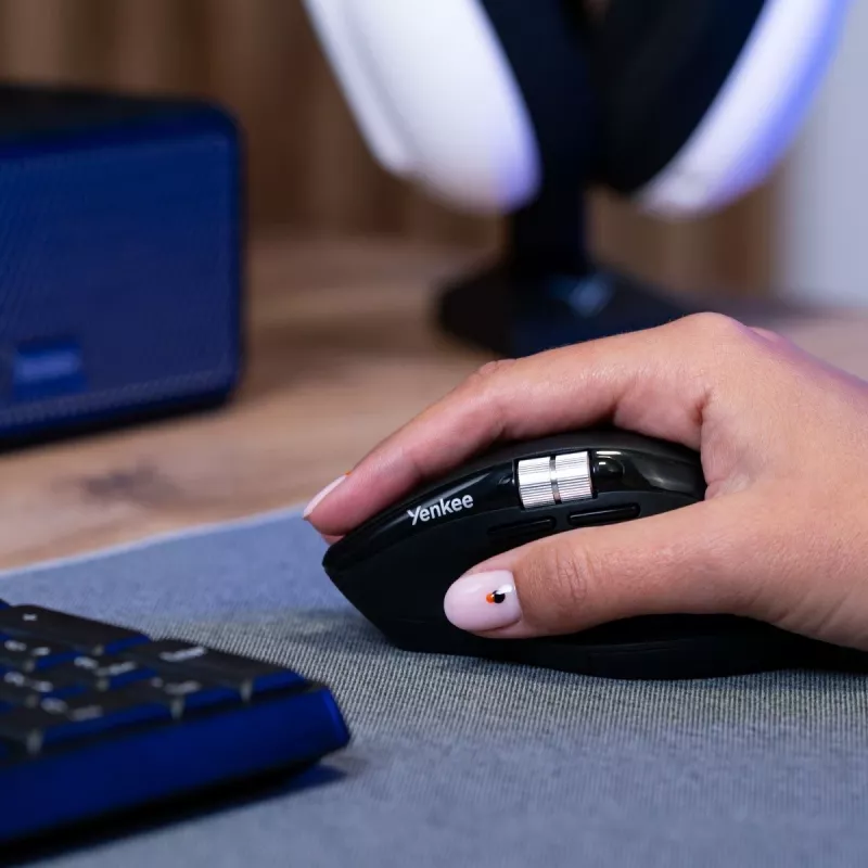 Mouse wireless YENKEE SPIN DUAL 2095BK — mouse ottico compatto dual-mode, modello YMS 2095B SPIN