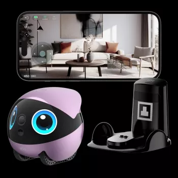 EnaBot Ebo Air 2 Plus robot mobile di monitoraggio domestico con telecamera AI lilla