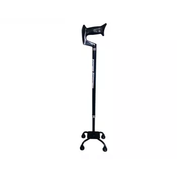 Quad cane mobility aid, four-point walking cane