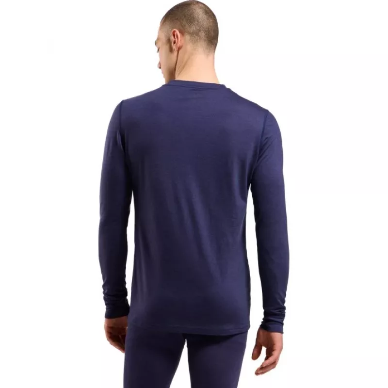 Odlo BL TOP girocollo manica lunga MERINO 200 intimo termico a manica lunga, taglia M, blu