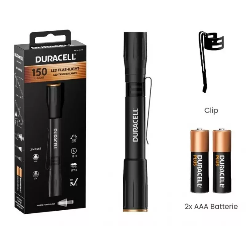 Torcia Duracell DF150 nera