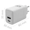 Caricabatterie GaN 45W 5V 20V 1,5A 3A, 1x USB-C PD, 1x USB-A
