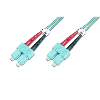 DIGITUS Professional - cavo patch - SC multimodale (M) su SC multimodale (M) - 2 m - fibra ottica - 50/125 micrometri - OM3 - senza alogeni - acquamarina