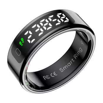 Smart ring Colmi R12 17,9 mm taglia 7 nero — anello indossabile per salute e notifiche