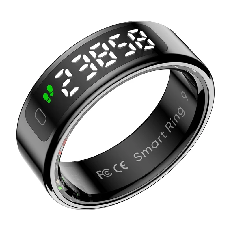 Smart ring Colmi R12 17,9 mm taglia 7 nero — anello indossabile per salute e notifiche