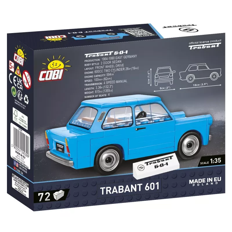 Set di costruzione Cobi Trabant 601 — 72 pezzi, kit modellino auto in miniatura