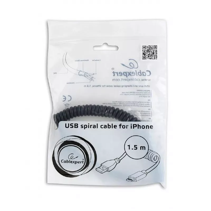 Cavo Lightning Gembird CC-LMAM-1.5M — 1,5 m, Lightning a USB-A, nero