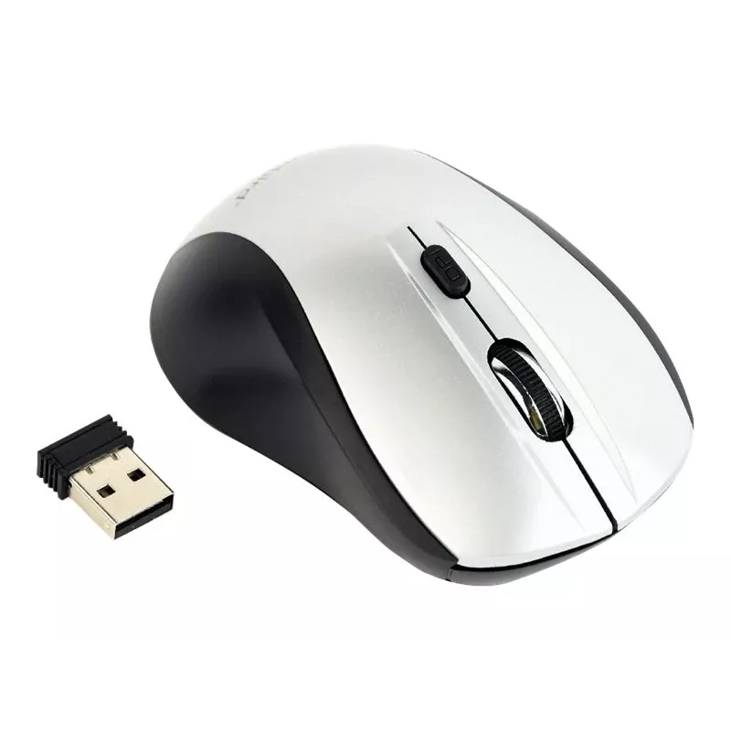 Mouse ottico wireless Gembird MUSW-4B-02-BS, RF, ambidestro, 1600 DPI, 4 tasti, argento/nero