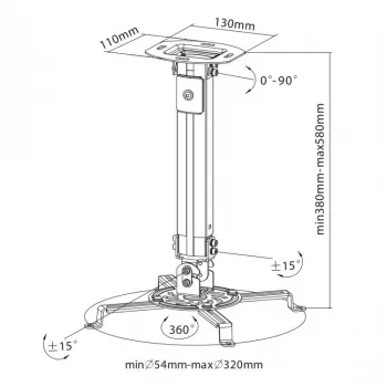 Sbox PM-18S supporto da soffitto per proiettore