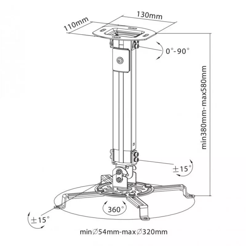 Sbox PM-18S supporto da soffitto per proiettore