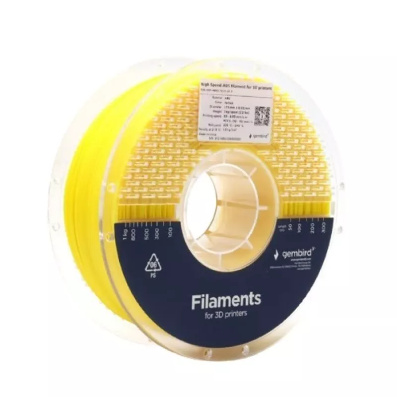 Filamento per stampa 3D Gembird ABS 1,75 mm giallo 1 kg