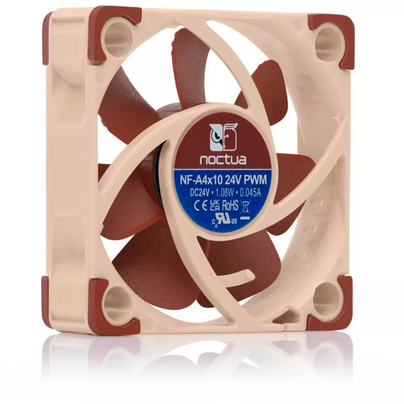 Noctua NF-A4x10 24V PWM ventola per case, 40 mm, 5000 giri/min, 19,6 dB, beige/marrone